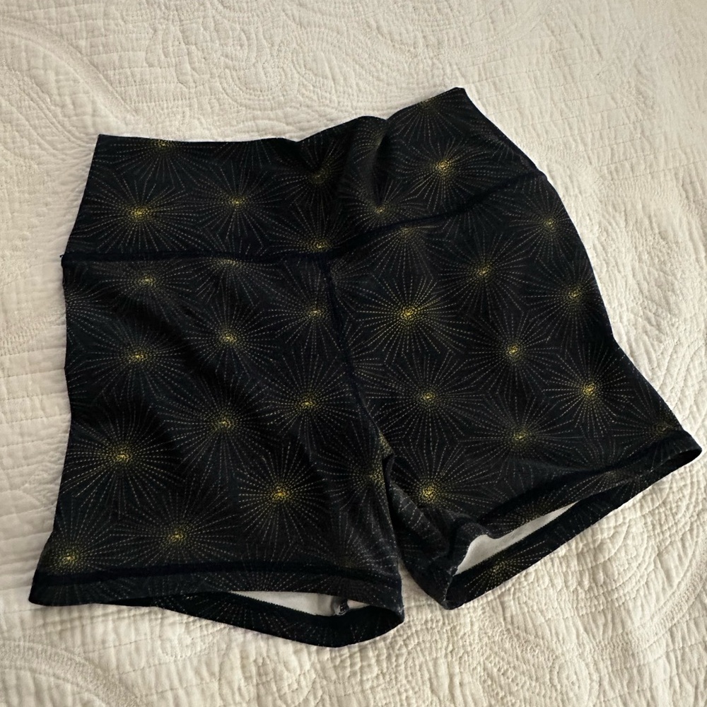 Fleo Black and Gold Starburst Bike Shorts